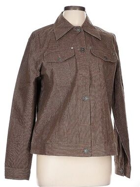 Brown Pinstripe Jacket - Women's L